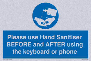 Please use Hand Sanitiser BEFORE and AFTER using the keyboard or phone
